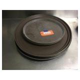 (4) 16 inch round trays & 5 oval trays 27x22