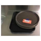 (6) 14 inch round trays, 4 rectangular trays