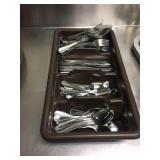 Silverware tray with flatware