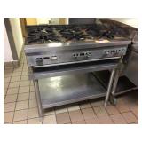 Six burner table top gas range and stainless