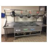 4 Compartment stainless sink with pan rack 32 x
