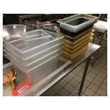 Two stacks of assorted containers