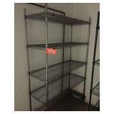 Five shelf wire rack 18 x 48 on wheels