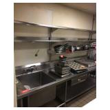 Sink table with two drawers, lower shelf and