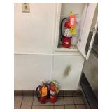 Three fire extinguishers