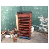 Crates & assorted items in fenced area