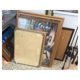 Asst artwork, pegboard, frames