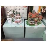 2 Partylite Christmas village pieces