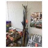 Assorted cross country skiis & poles
