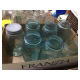 Blue Mason jars