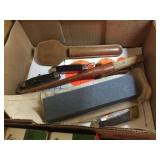 Assorted targets / knives / sharpening stones