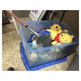 Tote with COVER / assorted toys & bat