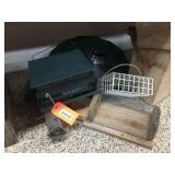 Bird feeders with anti-squirrel device