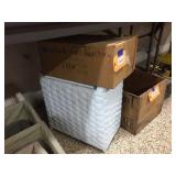 Wood placques for painting / wicker hamper