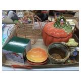 Tea pot wire holder / covered pumpkin / dip tray