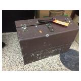 Metal tackle box / assorted fishing related