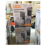 2 boxes of HDX 16 gallon Compactor bags