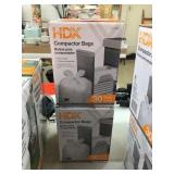 2 boxes of HDX 16 gallon Compactor bags