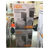 2 boxes of HDX 16 gallon Compactor bags