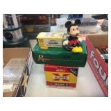 Mickey Mouse bobber, empty vintage ammo boxes