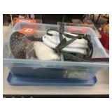 Fishing related & assorted in storage container
