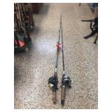 2 fishing poles with reels