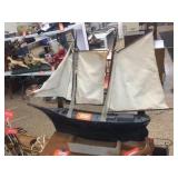 Wood sailboat with 2 masts 48x36