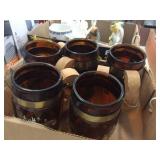 Wood handles glass cups