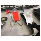 Large weighted hook, fishing rod belt