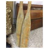 Pair of oars & locks 83" long