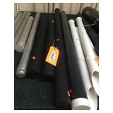 3 Fabric covered rod holder tubes