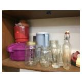 Glass jars & assorted