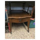 Step end table with single drawer