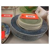 Currier & Ives plates & Harker pottery plates