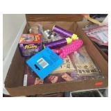 Slinky, jump rope, game puzzles & assorted