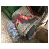 Quilt, hot pot holders & assorted
