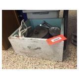 Wood crate, pulleys & rope