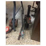 Jack, large pipe wrench, threaded rod