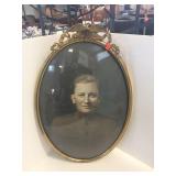 Framed oval military bubble frame picture