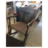 Caned back rocking chair