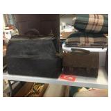 Leather doctors bag - showing wear,