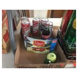 PBR rosebowl cans -empty, Schmidt Beer unused cans