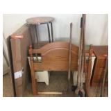 Double pedestal desk, single headboard