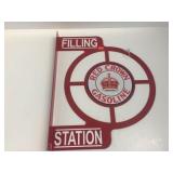 Metal Red Crown Gasoline reproduction sign