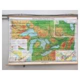 Canada map (stained) 63x45, German map (stained)