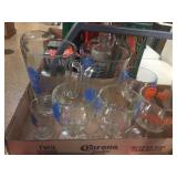 PBR pitchers, glasses