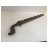 Brass handled 17" knife w/brass sheath