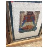 Framed signed abstract art 27.5x33