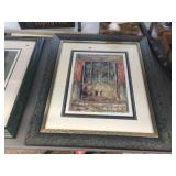 Framed signed abstract art 25x29