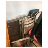 3 Folding chairs, 2 card tables